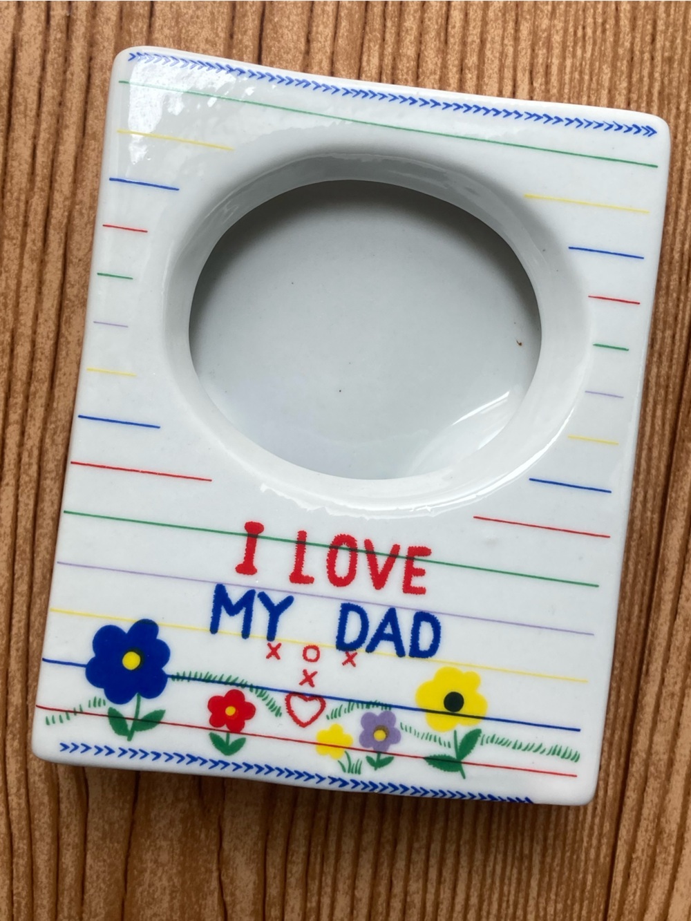 Vintage 90's I Love My Dad Ceramic Frame Daddy Father Crayon Primary Y2K